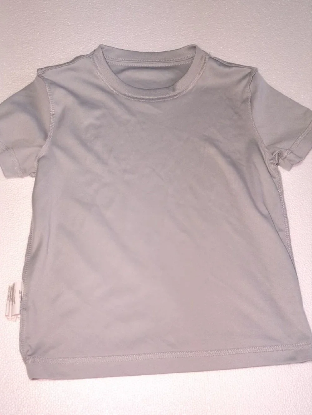 Nike Kids Light Gray Short Sleeve Dri-FIT Tee with Neon Swoosh 6T
